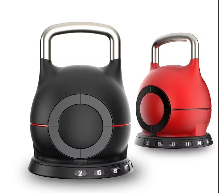 Factory Direct Sale Custom Logo One Hand Fast Weight Adjust OEM Kettlebell With Adjustable Weights 20Kg 44Lb