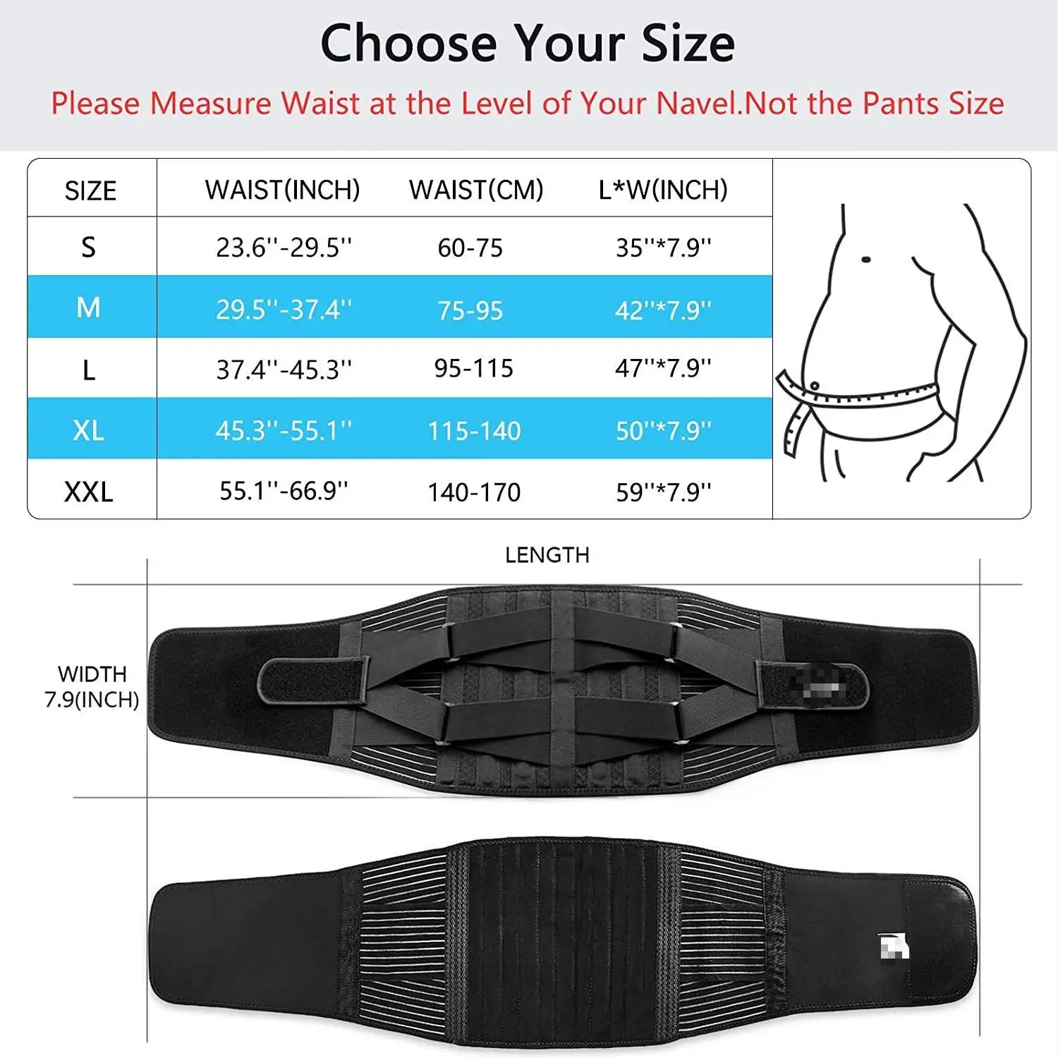 waist support Back Braces for Lower Back Pain Relief with 6 Stays Breathable Back Support Belt for Men Women for work OEM