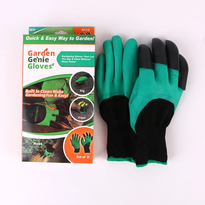 4 Colors Handskar Household Digging Work Mitten Women Men Gardening Planting Working Safety Latex Coated Garden Gloves with Claw