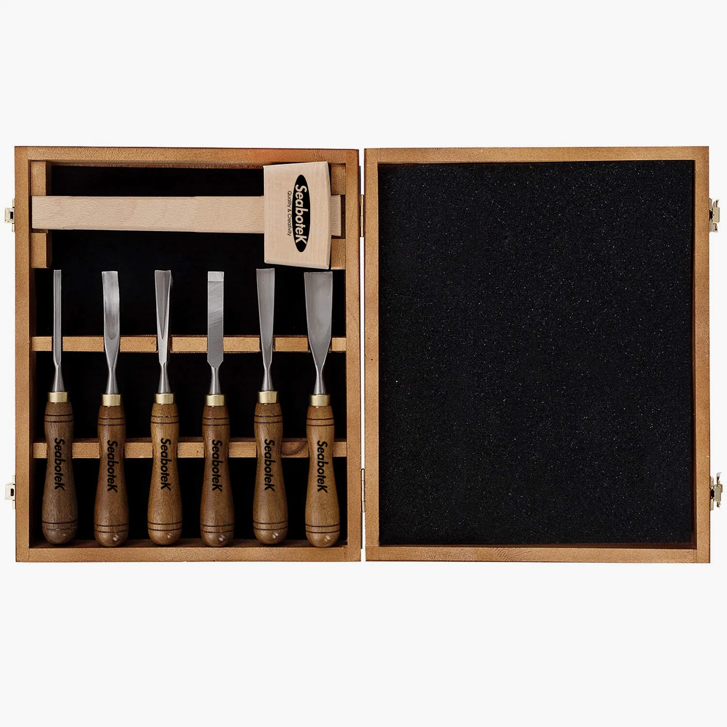 7 шт. инструменты для деревообработки резьбы по дереву набор резцов с ручкой из ореха деревянный ящик хранения