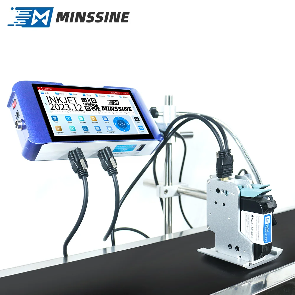 New 12.7mm Online Thermal Inkjet Printer Bottle Plastic Bag Retail Industries Manufactured Date Exp Date Printing