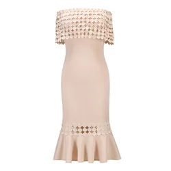 Ladies Fashionable Slim Casual Dresses Long Lace Fishtail Skirt Woman Dresses Formal Elegant Party Girls Party Dress