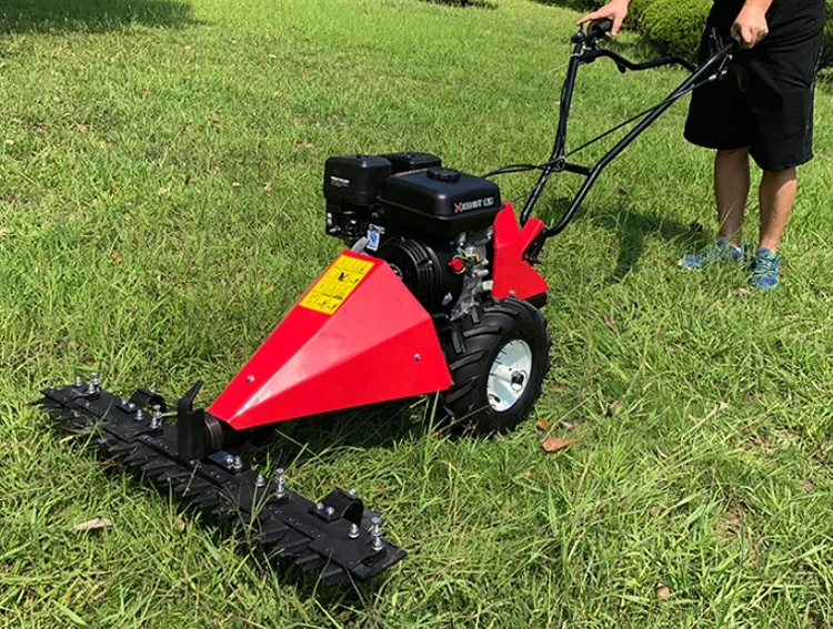 Gasoline Diesel 170F Lawn Mower Wild Grass Cutting Machine Hand Push Scissors Grass Cutter Mower With 80/120cm Blades