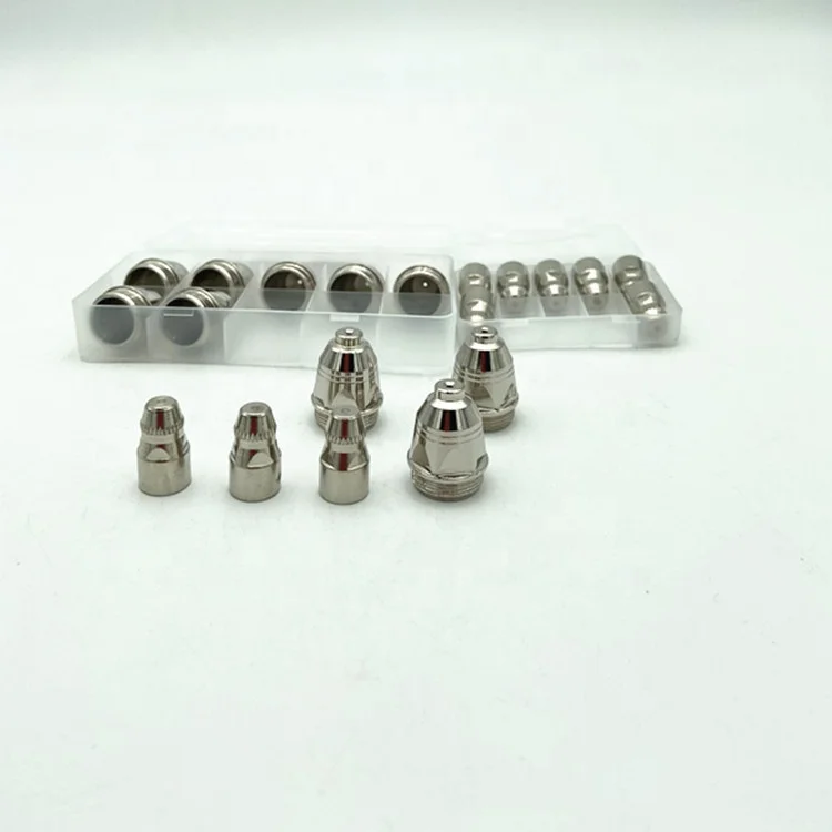 Plasma cutting nozzle and electrode used for P80