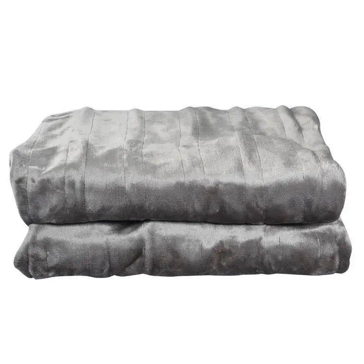Quality Guaranteed winter electric blanket Plain Dyed Solid Grey electric heated blanket