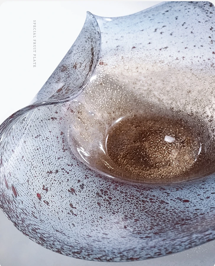 New Designs Colored irregularly Glass Salad Luxury Tray Decorative Bowl For Home Decor