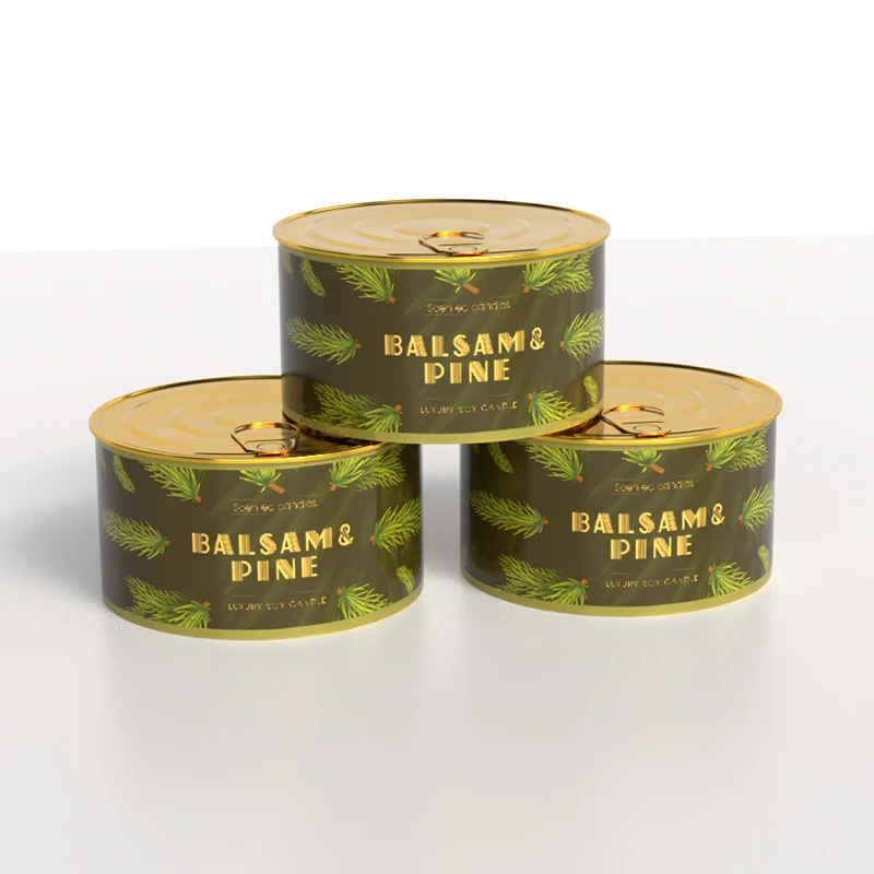 High Quality Customizable Patterned Aluminum Metal Pop-Top Can  Wholesale Candle Tin Jar for Candle Making for CHRISTMAS