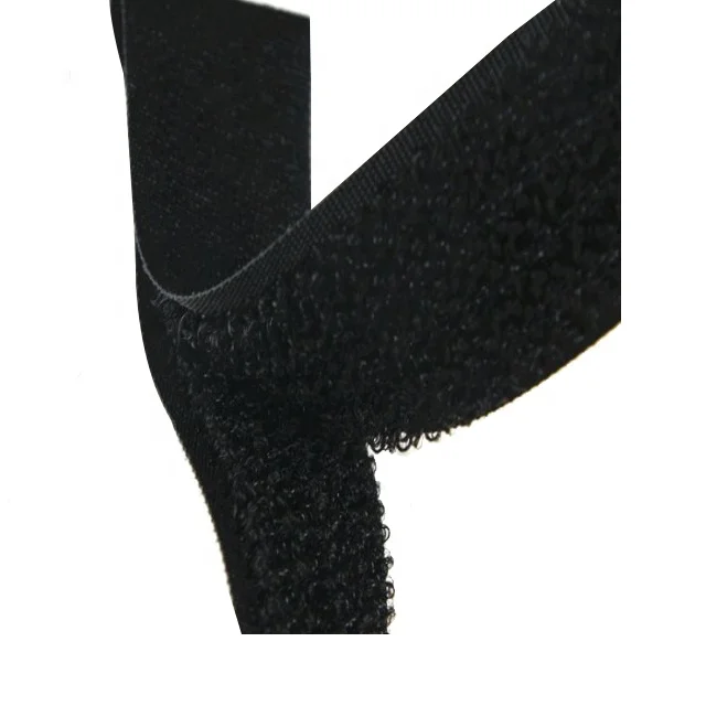 Stock 38MM Black Omni Tape Hook and Loop On Same Side