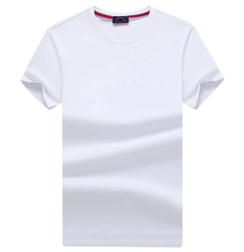 High Quality Unisex Short Sleeve 100% Cotton Solid 8 Colors Custom Heat Transfer Printing  LOGO Pattern Plain White T shirts