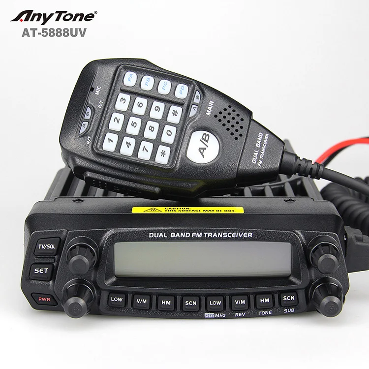 Anytone AT-5888UV VHF UHF Mobile radio transceiver with High power 50W Dual band 2 way radio for car