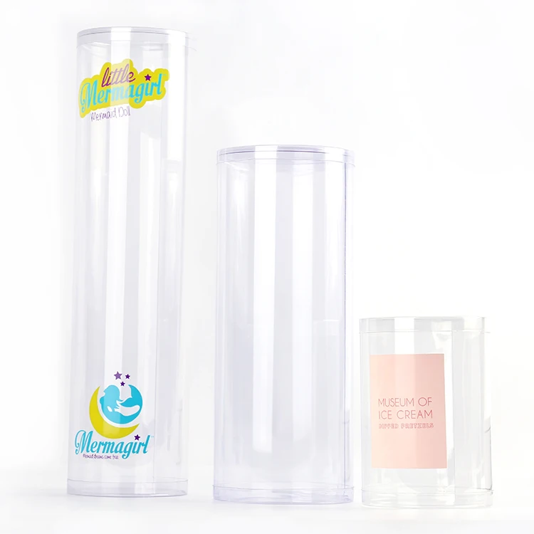 Hot Selling Wholesale Custom Plastic PET PVC PP Clear Transparent Packaging Cylinder Tube Cosmetic Container with Lids