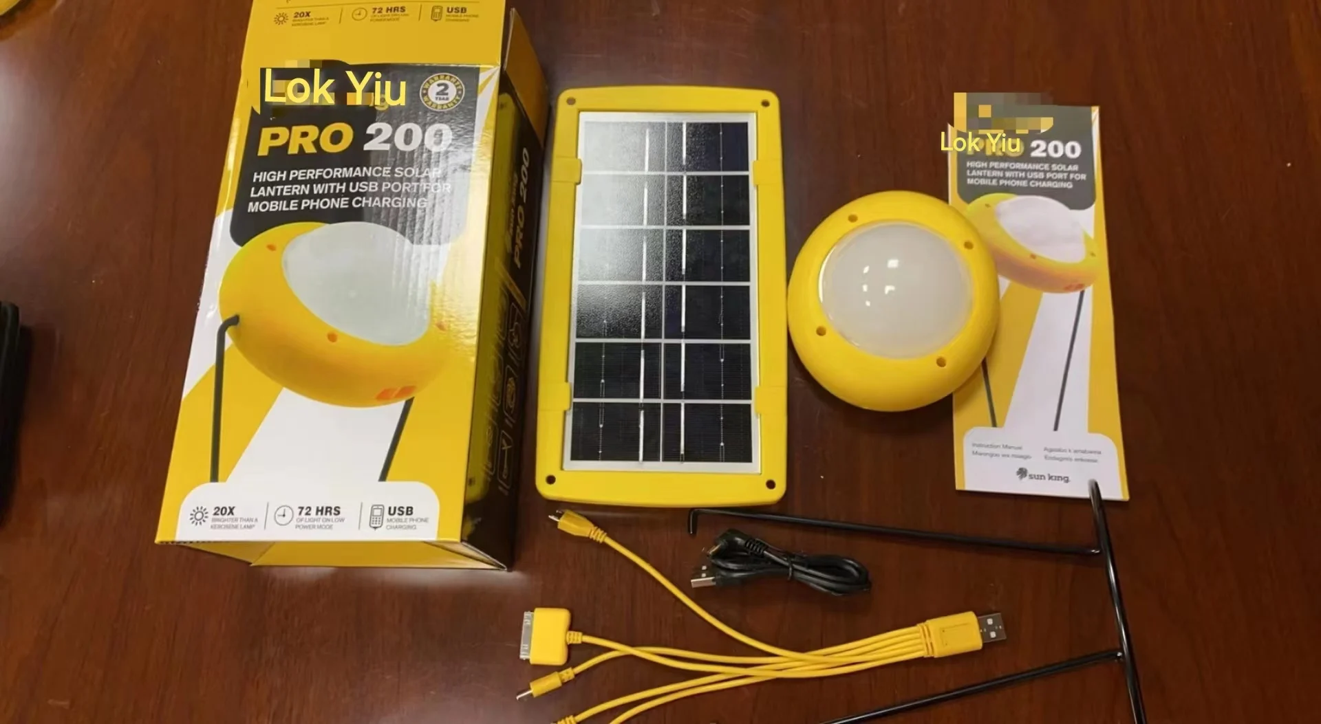 Lok Yiu  New Solar Reading Lights TJ-200 with 6V3.5W solar panel or the iron bracket