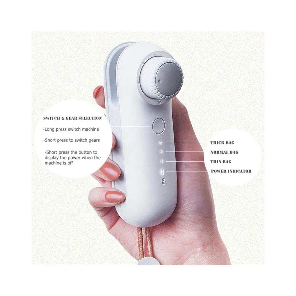 Kitchen Accessories Mini Sealing Machine Portable Heat Sealer Plastic Package Storage Bag Handy Sticker And Seals For Food Snack