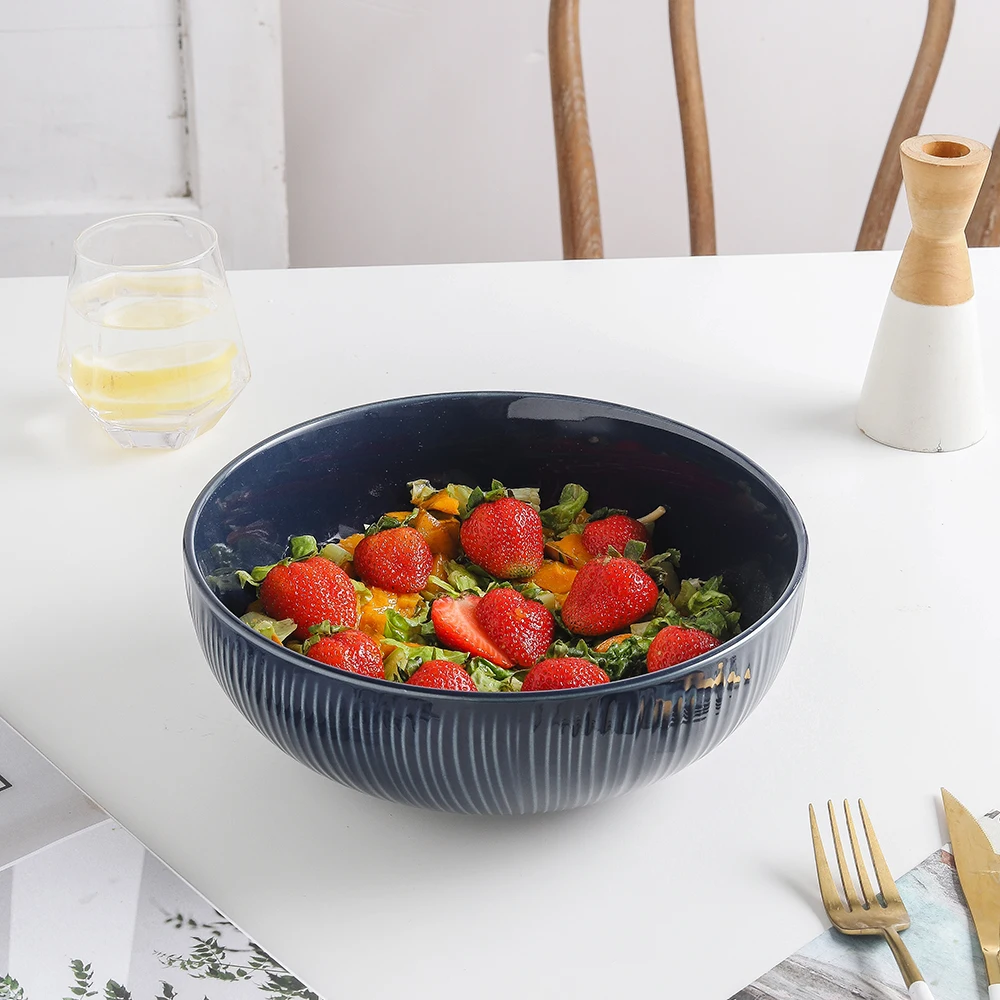 High Quality Ceramic Serving Bowls Ramen Bowl Salad Mixing Bowl In Microwave For Cooking