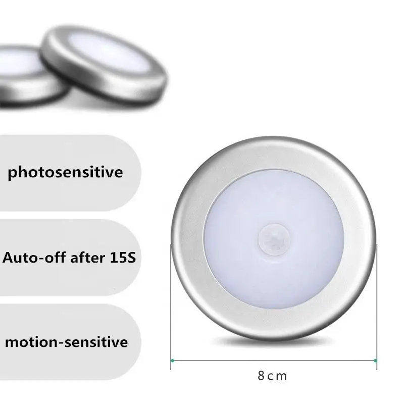 Mini Intelligent Indoor Wall Light Super Sensitive Magnetic 6 Led Motion Sensor Home Lighting