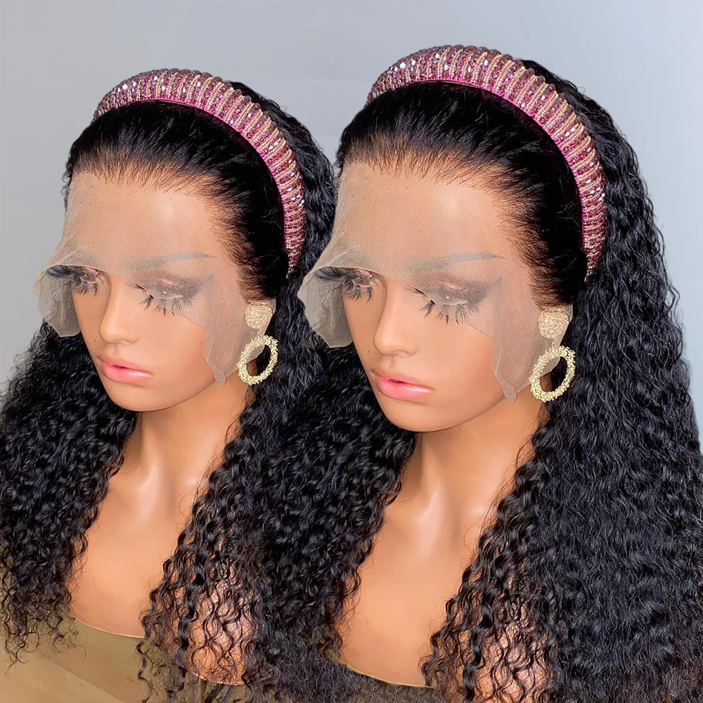Cheap Brazilian Hair Hd Lace Frontal Wig Natural color Kinky Curly Full Lace Human Hair Wig 360 Lace Front Wig For Black Women
