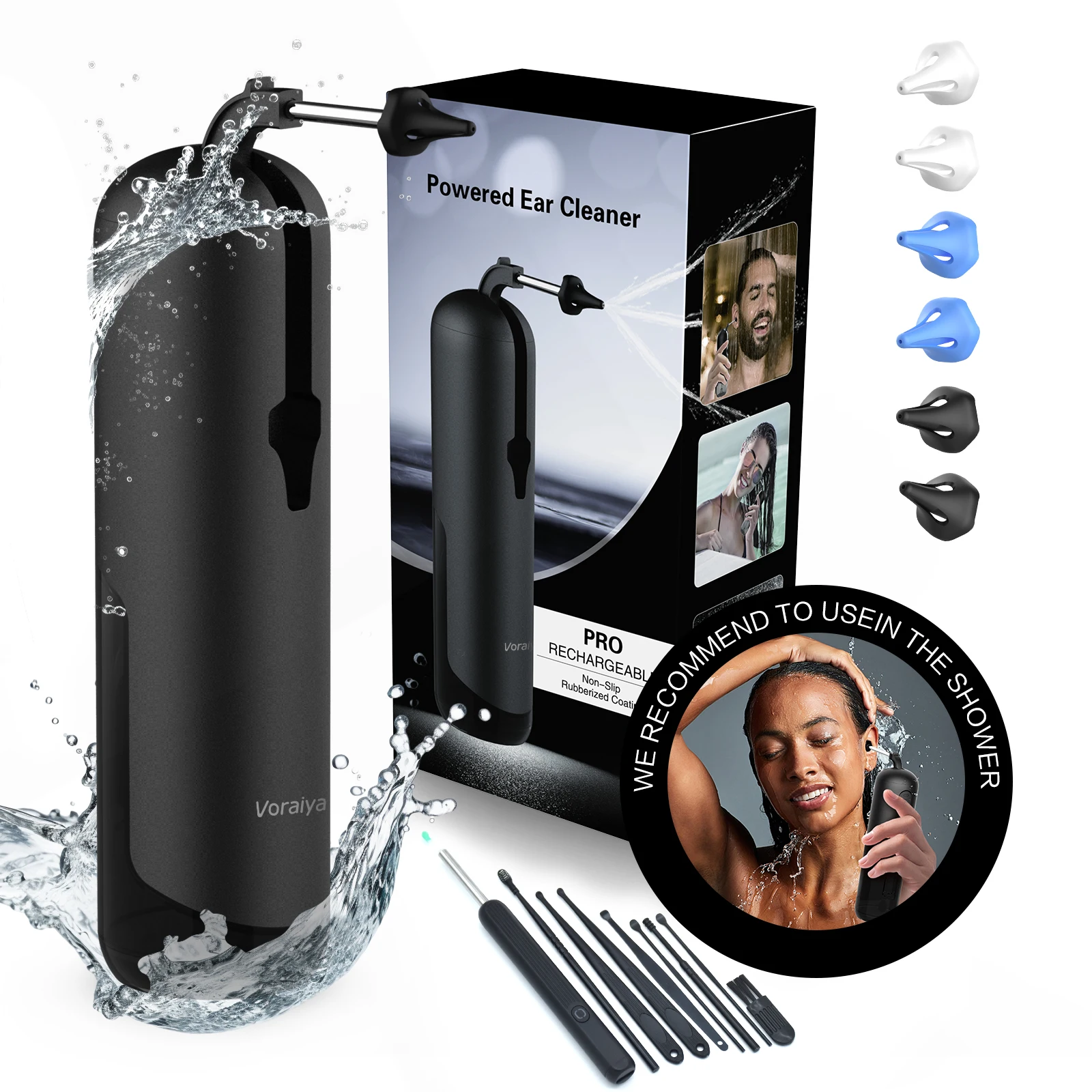 Heated Ipx7 Waterproof electric Ear Cleaner Medical Massaging triple jet stream 4 Working Modes Ear Wax Remover
