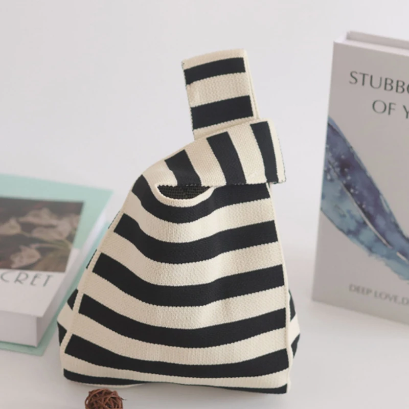 Wholesale Handmade Knitting Bags Cotton Crochet Knit Shopping Bag For Beach Travel Small Shopper Bag