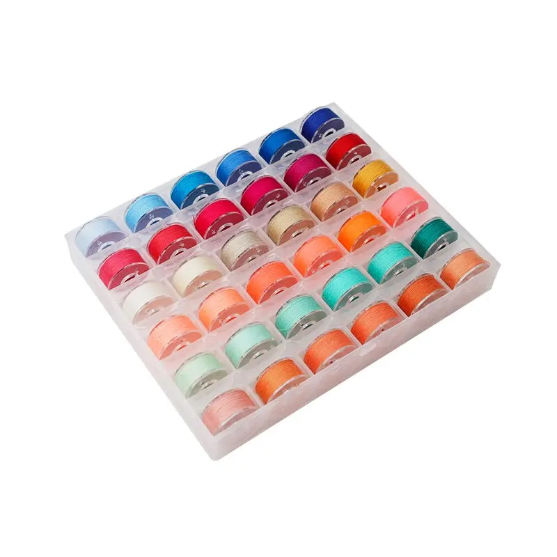 Plastic Coil box with 144 Colorful Sewing Thread Bobbin Storage Box Sewing Machine Accessories Set