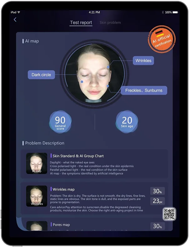 Skin Tester Scanner Machine Texture Analyzer  Ipad DE Face DJM