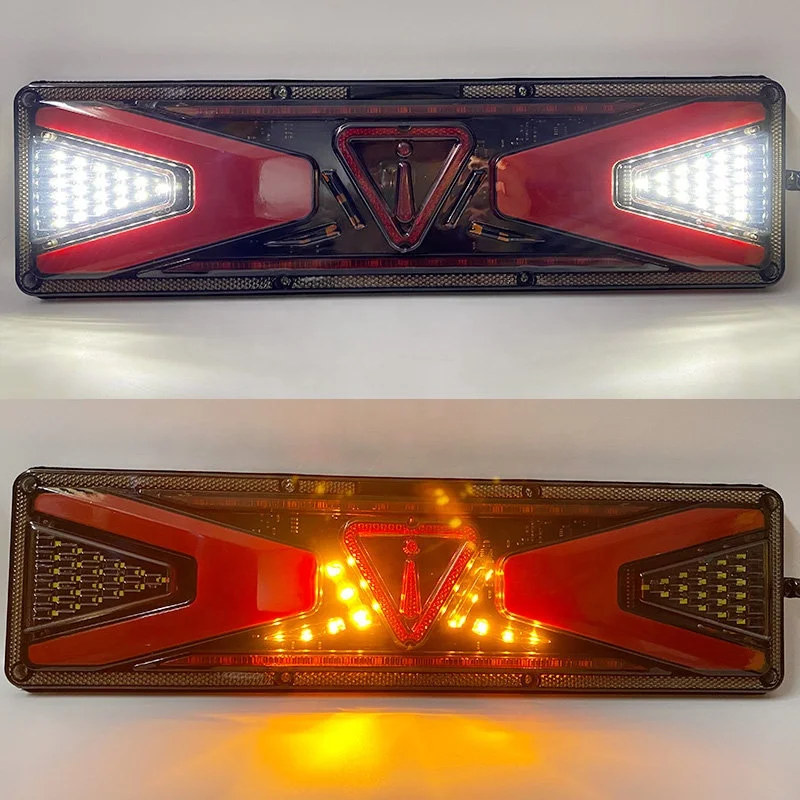 Truck Trailer Tail Lights 12V/24V Sequential Turn Signal Reverse Brake Indicator LED Lamp Boat Vehicles Lorry Rear Light