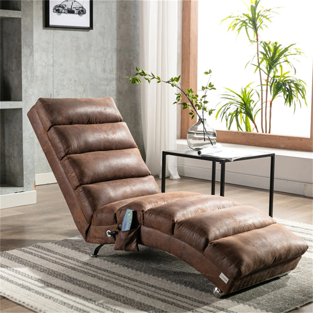 Custom Futon Recliner Sofa Chair Microfiber Massage Chaise Lounge Indoor Electric Massage Long Lounger with 5 Modes