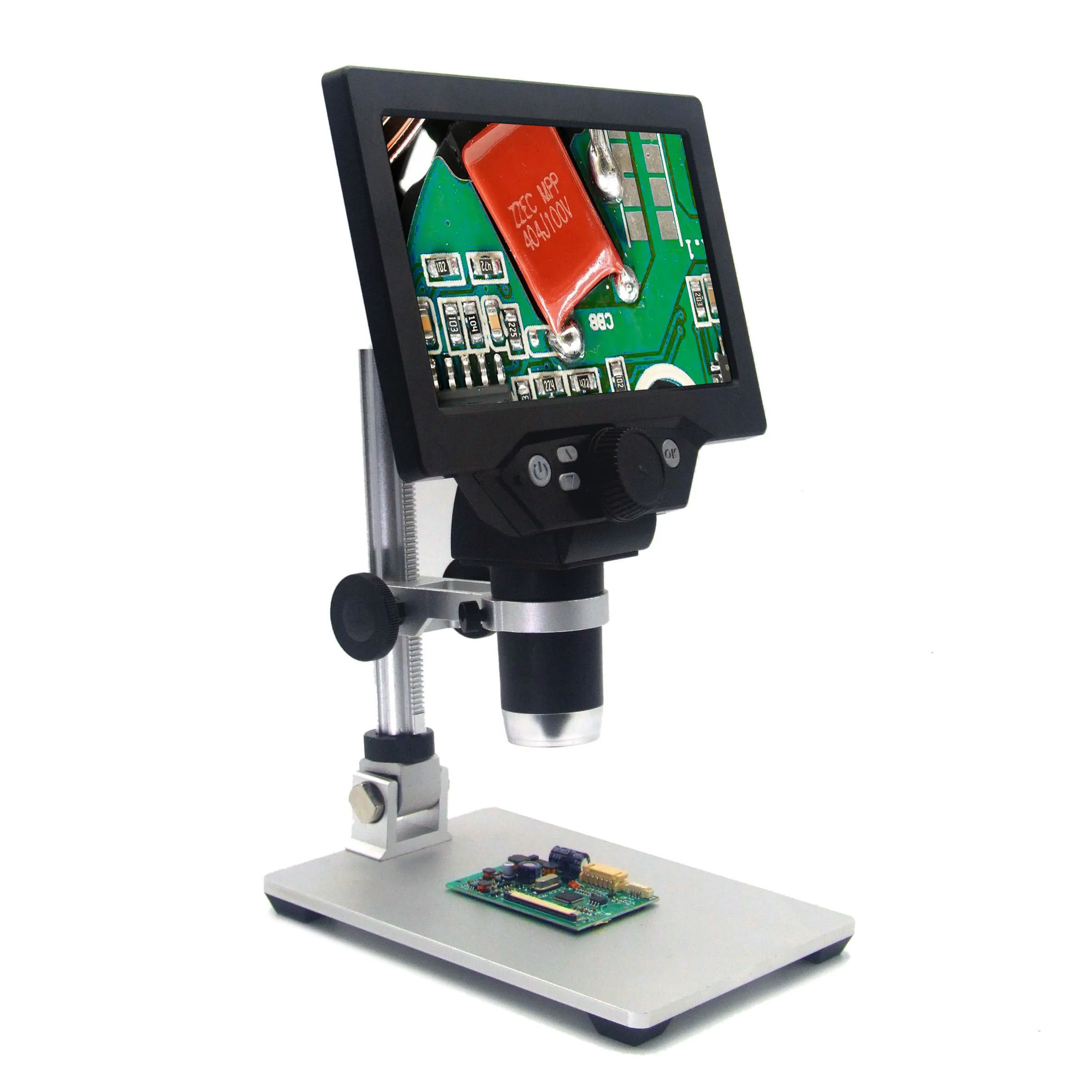 
7 Inch HD LCD Screen Microscope Digital with big metal base stereo for PCB repair 