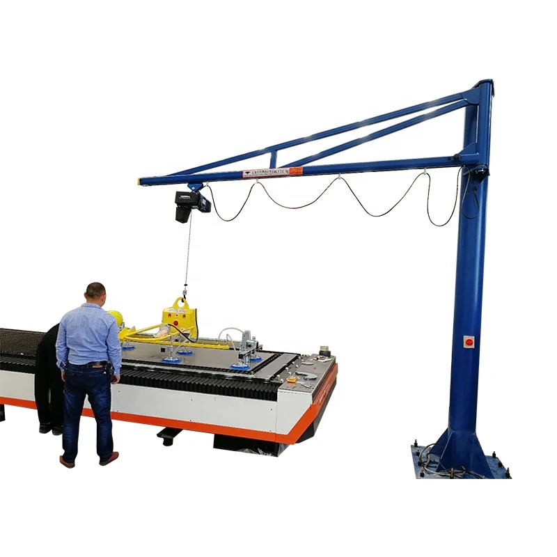 1000KG Jib Crane Hoist Pneumatic Electric Lifting Equipment Sheet Metal Vacuum Lifters for Sale