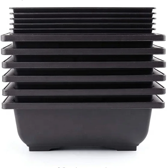 factory wholesale cheap pot plastic flower pots bonsai pot and tray