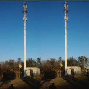 High Quality Galvanized Gsm Internet Telecom Antenna Pole Communication Radio Towers Telecoms Monopoles