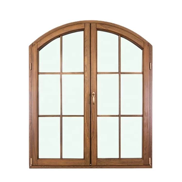 New design arch frame aluminum wood tilt and turn casement  windows
