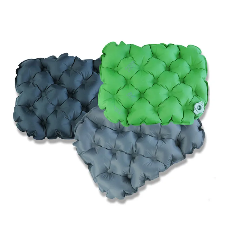 Wholesale outdoor camping 40D nylon composite TPU pressure relief inflatable cushion air pillow inflatable seat cushion pillow