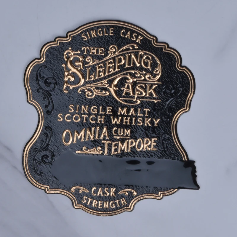 Custom Aluminum Embossed Bottle Label Metal Logo  Metal Sticker Metal Wine Label