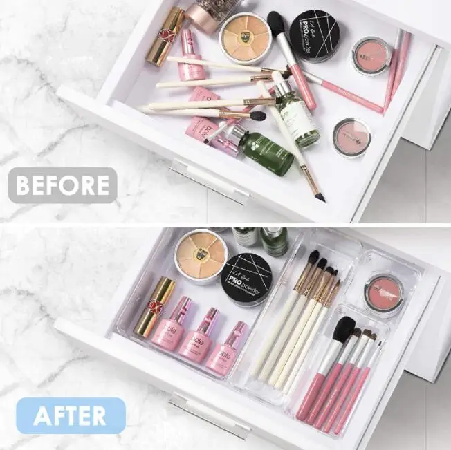 Modern Kitchen Clear Bin Portable Basket With Handle Plastic Food Storage Bins Refrigerator Organizer