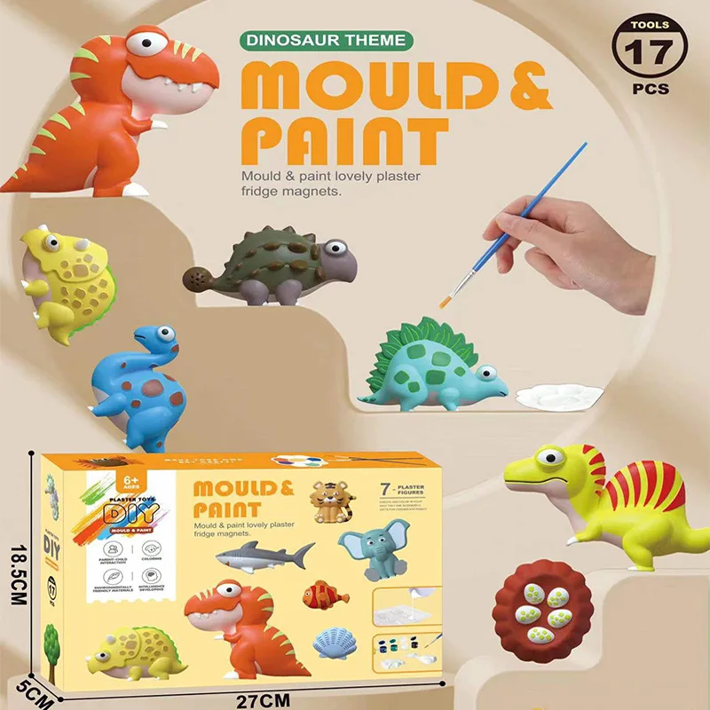Educational Toys Make Your Own Fridge Magnets DIY Plaster Painting for Kids Gift