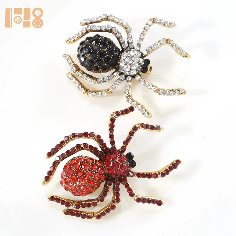 Halloween retro spider diamond-encrusted brooch hot metal brooch for creative fashion alloy clothing