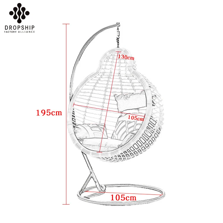 DS-ES0005 2022 factory goos quality indoor garden outdoor wicker rattan double seat hanging egg swing+chair patio swings