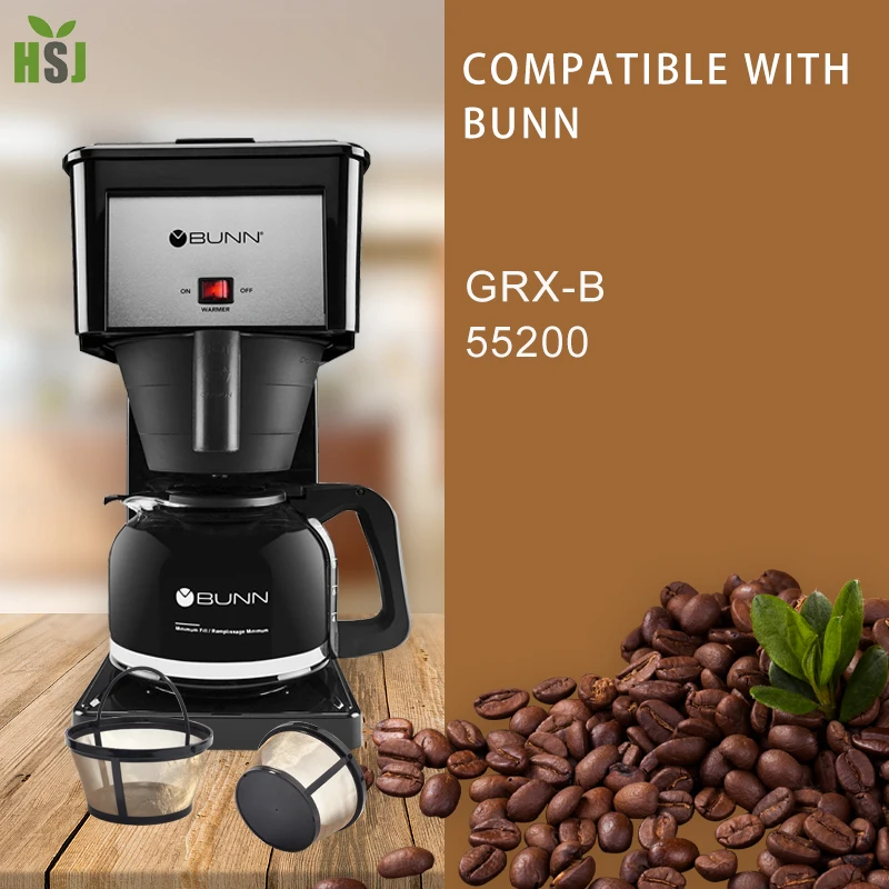 50pcs Paper Coffee Filter &Bunna coffee filter reusable 8-12 cup basket replacement stainless steel Permanent coffee filter