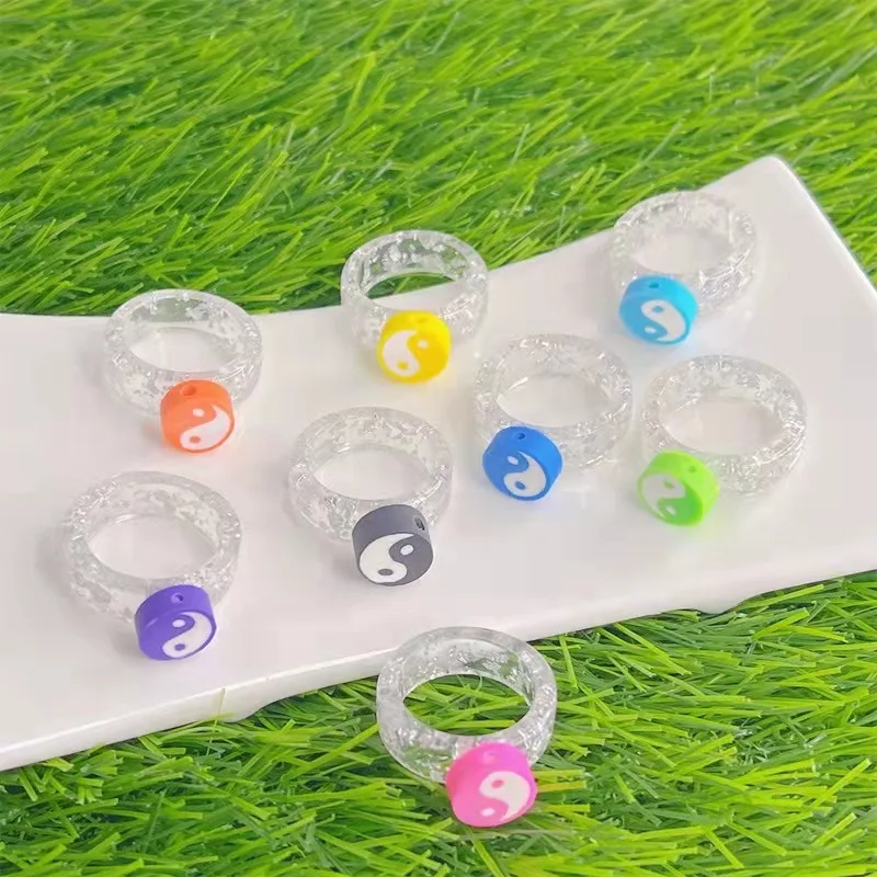 Красочные мягкие кольца yinyang из полимерной глины