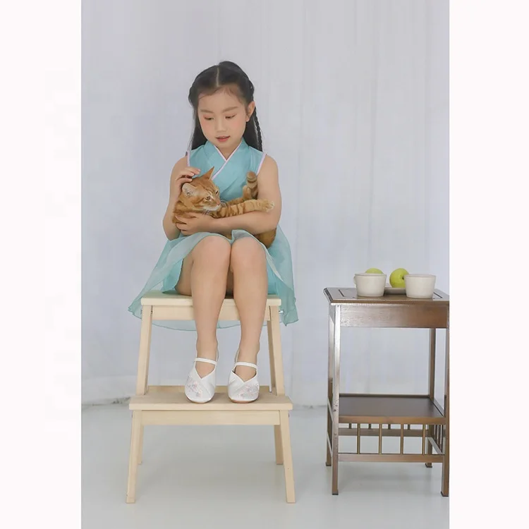 
Chinese wholesale Qipao For Girls Sleeveless Party dress embroidered lace cheongsam dress for kids prom wears 