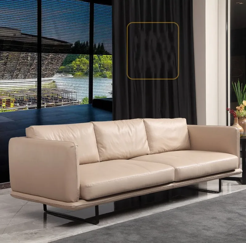 Modern Sectional Sofa European Style House  3 Seater Leather Sofa  Living Room Sofa