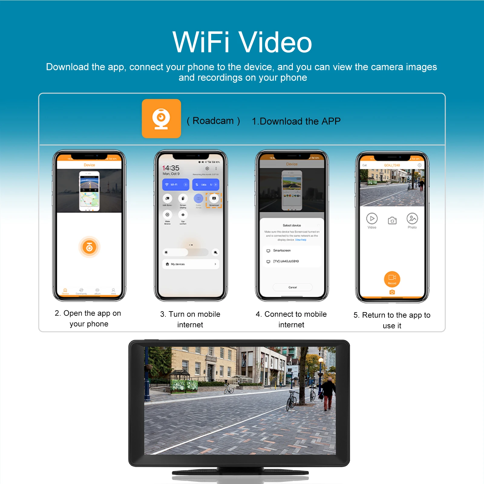 Автомобильный монитор Podofo 9 дюймов