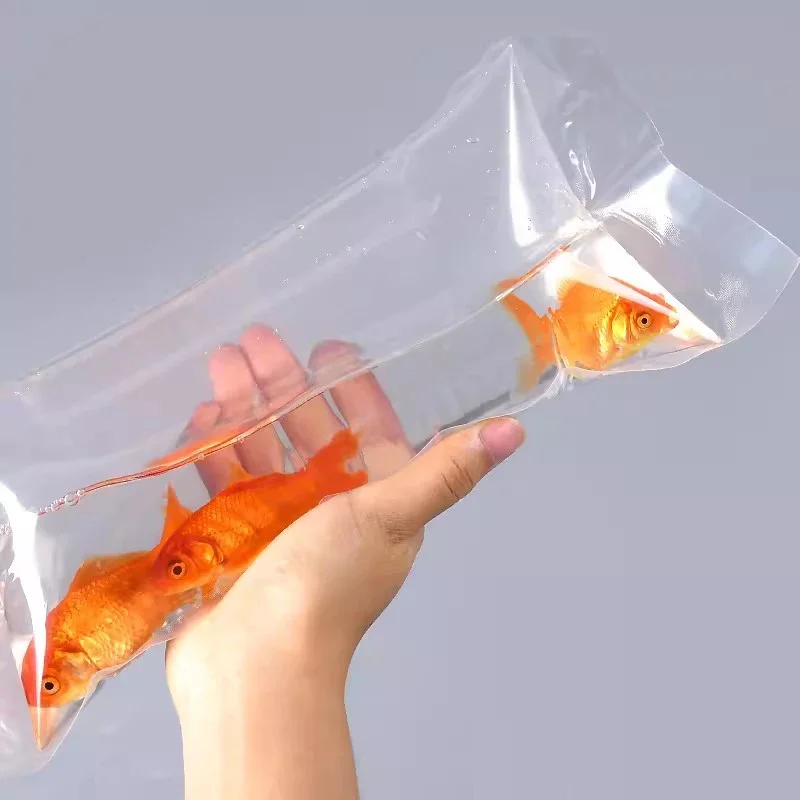 Live Fish Oxygen Filled Pack Bags Transparent Plastic Bag Transporting Fish Fry Anti Extrusion Seafood Express Packaging
