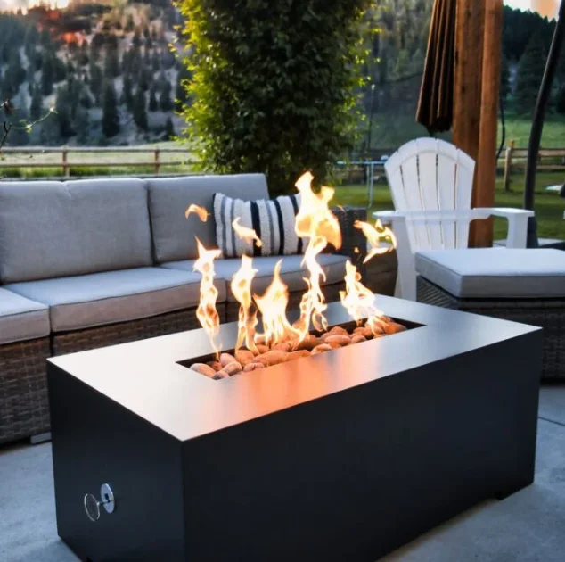corten steel gas fire pit table outdoor  Propane gas fire pit garden natural gas fireplace