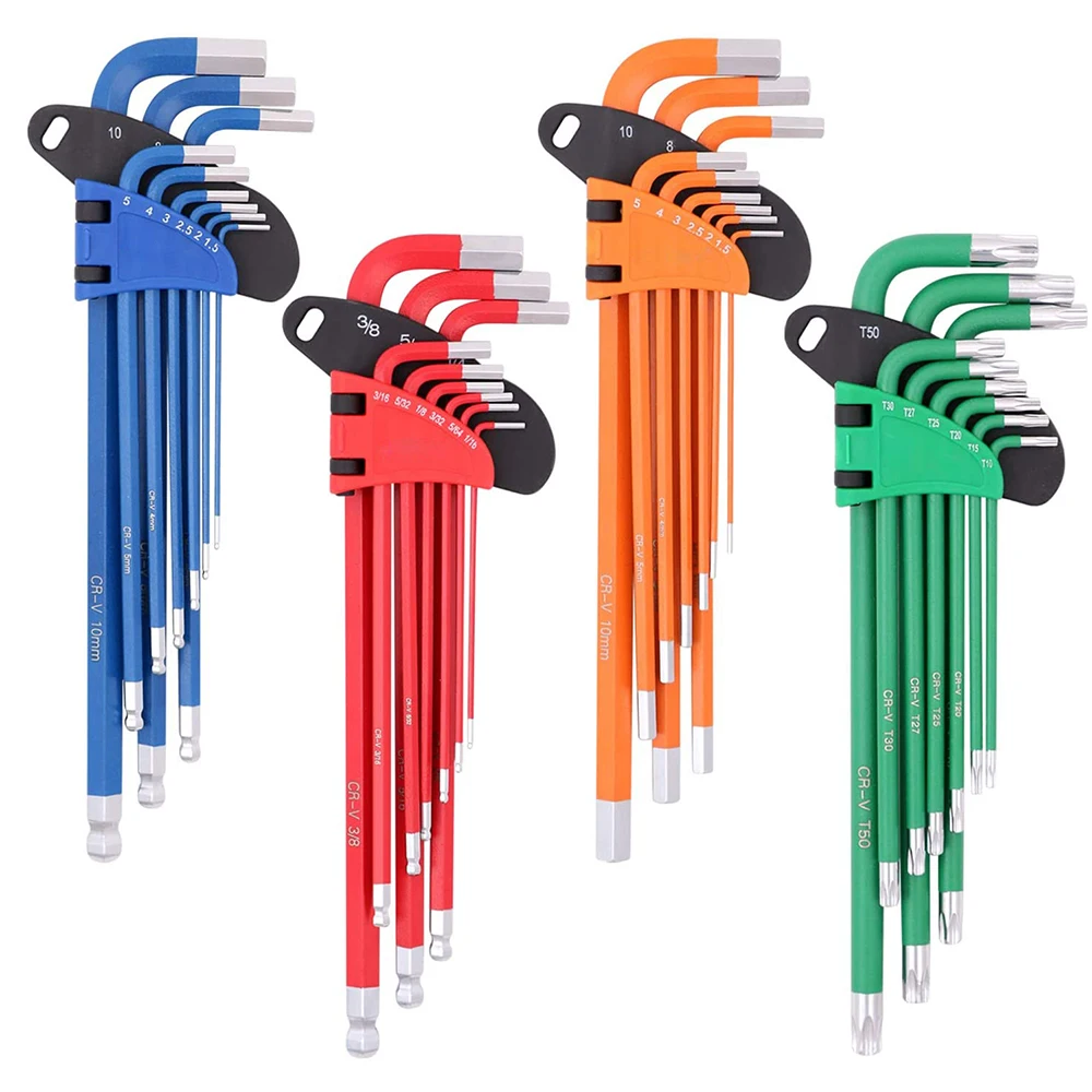 OEM RLS-1655-9CP Hex Key Set  Durable Carbon Steel Allen Wrench Kit 40CR, CRV S2
