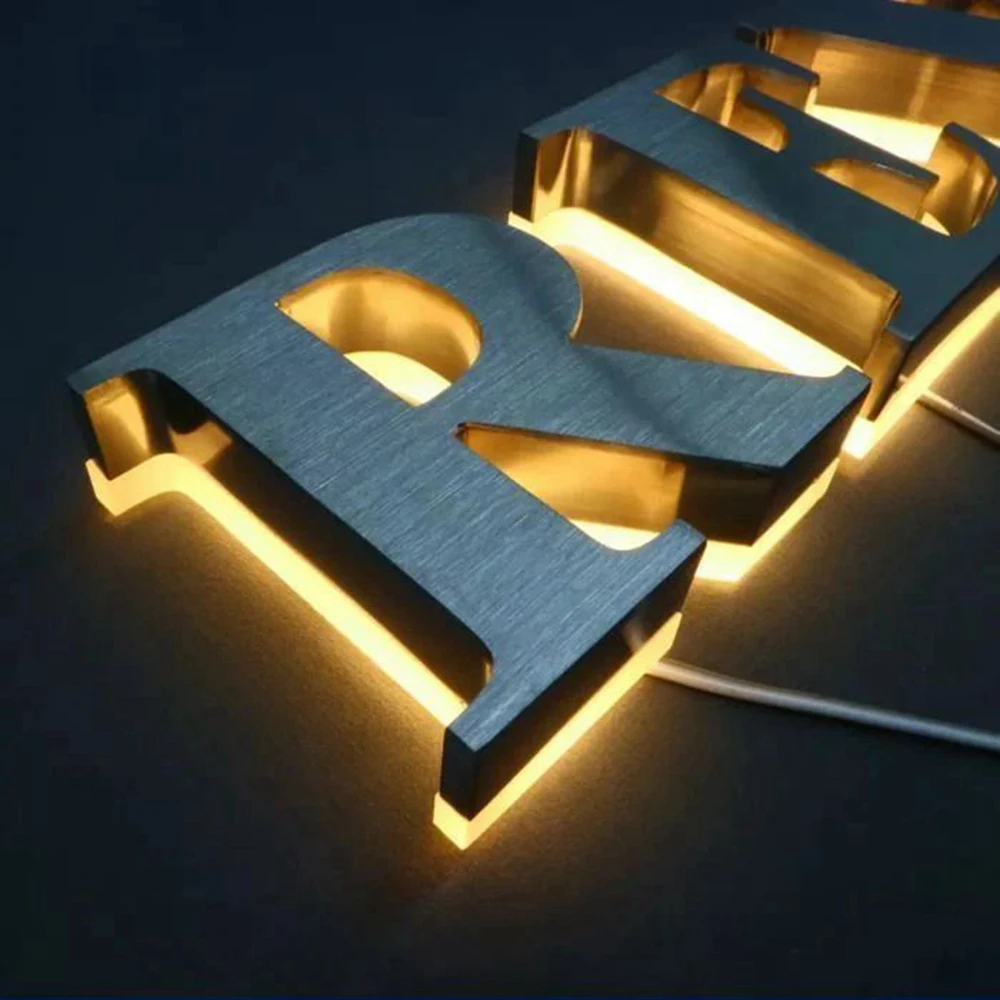 Winbo custom led backlit letters stainless steel letter Business sign 3d led sign light aluminium channel letter for shop