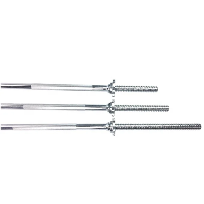 Hot Selling Chrome Weight Lifting 47'/72'/86' Straight Barbell Bar With Star Collars