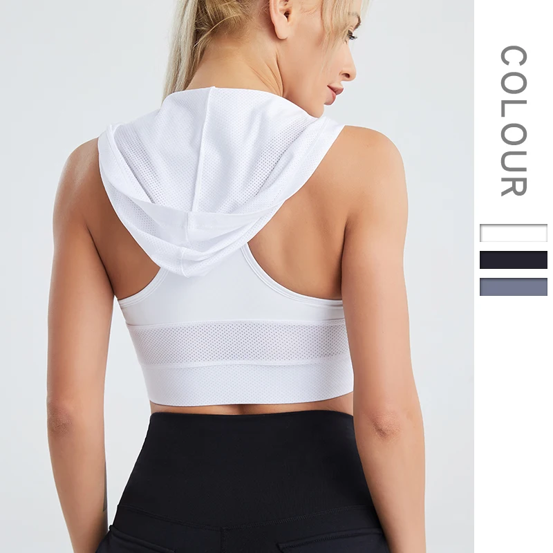 women workout sets women gym wear plus size yoga sets Hooded top vest two piece workout set seamless leggings product high impa