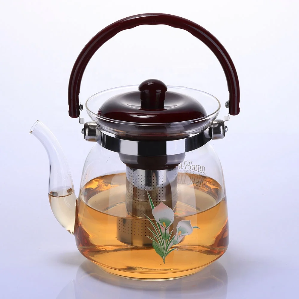 Wholesale custom madehigh borosilicate glass teapot glass teapot kettle with infuser