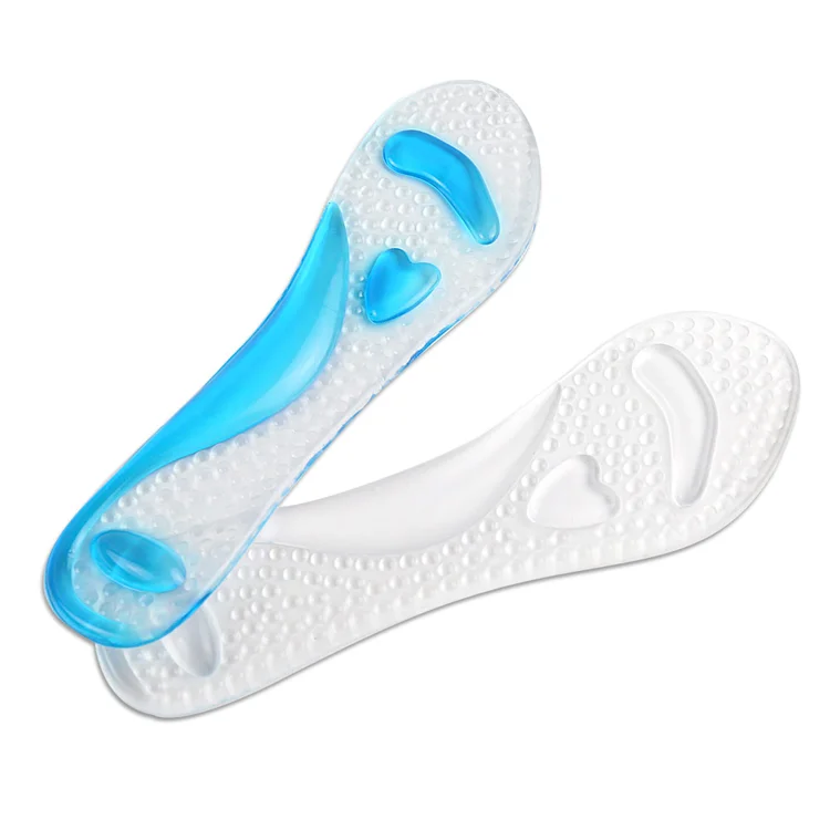 Factory wholesale silicone gel shock absorption arch support flat foot orthopedic insole for plantar fasciitis
